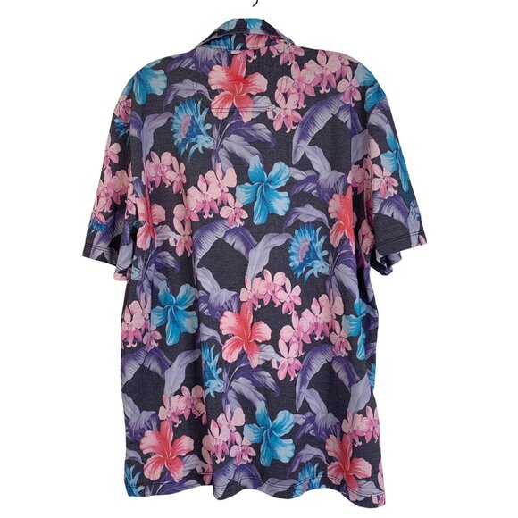 Tommy Bahama Floral Polo Shirt Large Short Sleeve Island - Picture 4 of 10